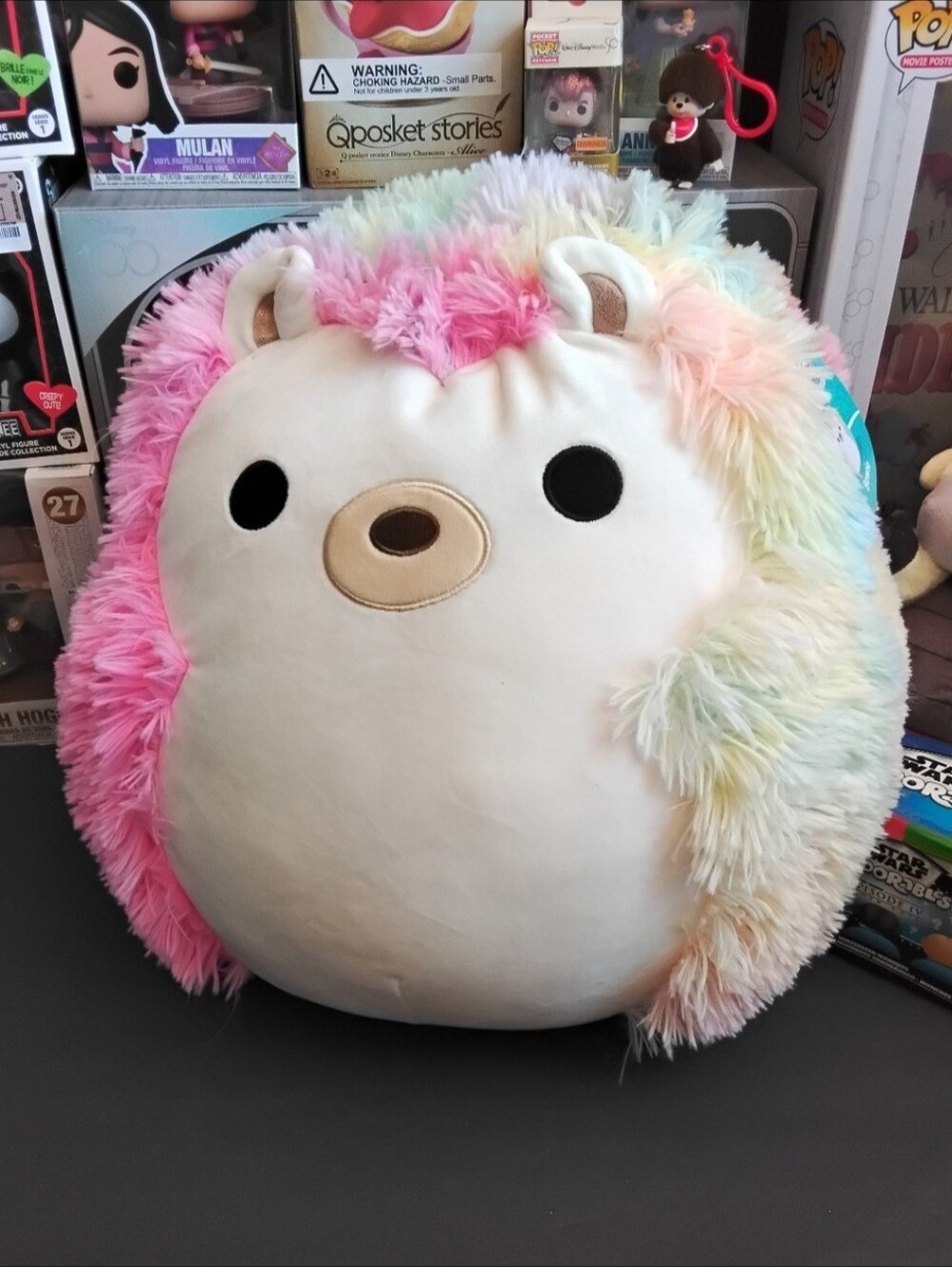 Squishmallows FuzzAMallows 16" Bowie The Rainbow Hedgehog. Retired, New W/ Tags.